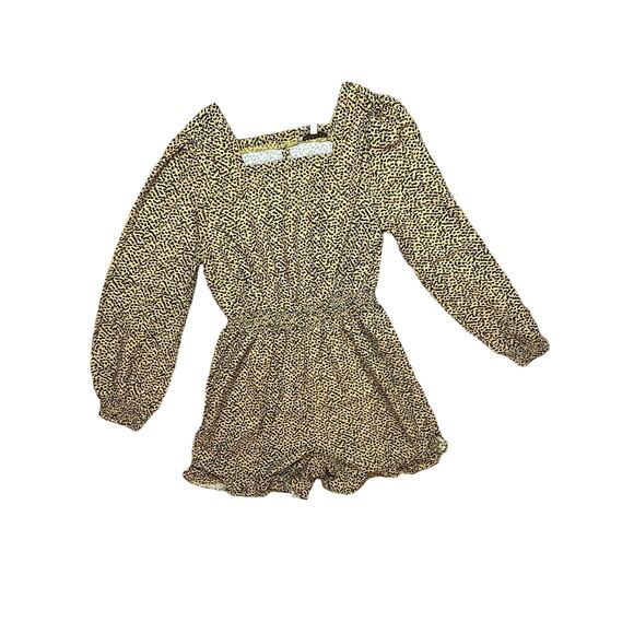 Hayden Printed Long Sleeve Smock Waist Romper - Size Small - Picture 4 of 9